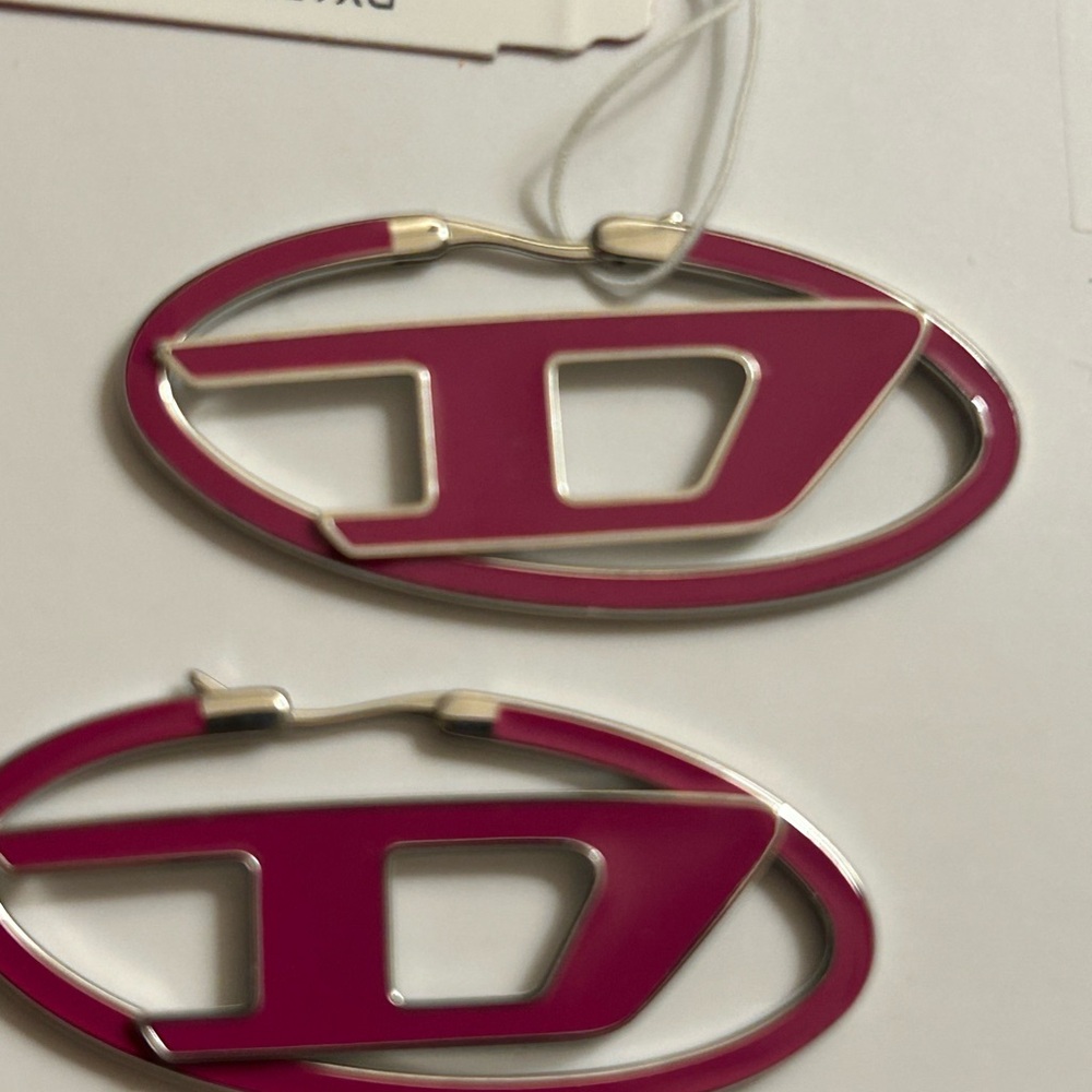 Diesel Unisex Stainless Steel Hoop Earrings NWT